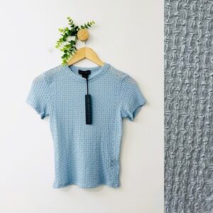 House Of Harlow 1960 NWT Light Blue Fitted Textured Tank Top